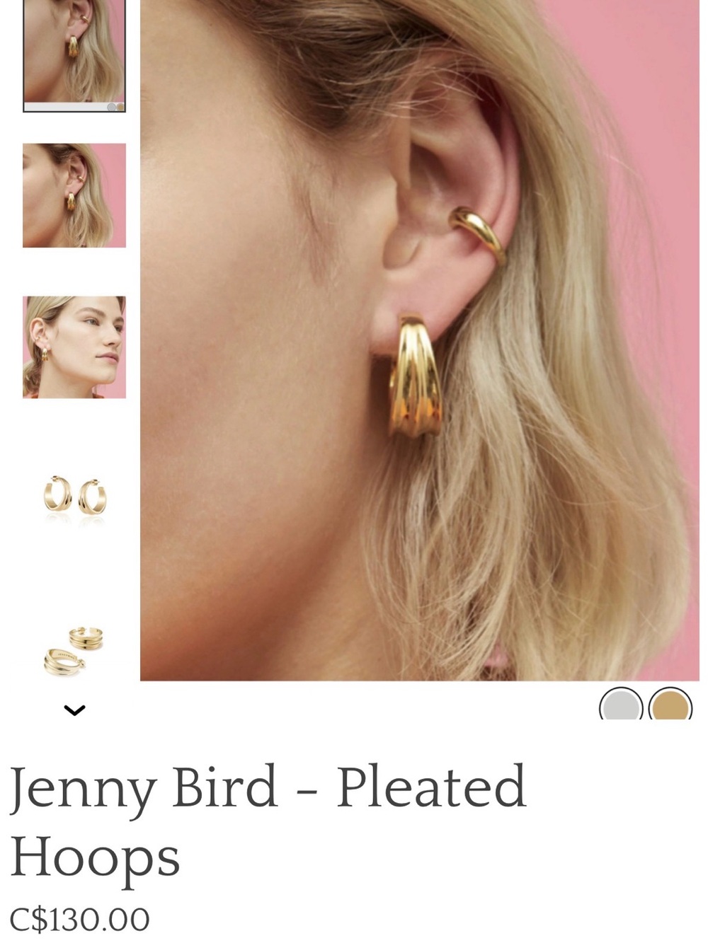 Jenny Bird Pleated Hoops